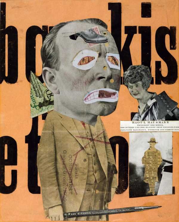 Dadaist collage artwork showing unconventional materials and avant-garde style